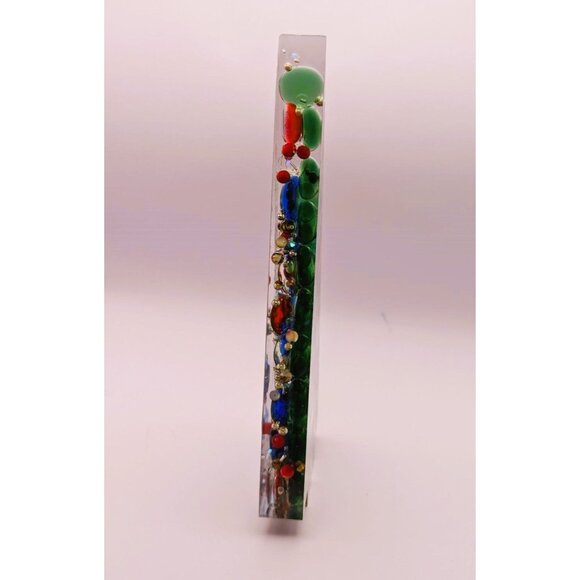 Unique Christmas Tree Filled with Colorful Balls Handmade with Resin NEW - Picture 3 of 8